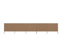 vidaXL 5 Panel Beach Screen Windproof Camping Garden Folding Outdoor Fabric 600 x 120 cm Taupe