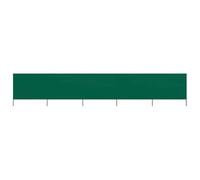 vidaXL 5 Panel Beach Screen Windproof Camping Garden Folding Outdoor Fabric 600 x 80 cm Green