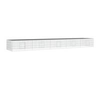 vidaXL 5-Panel Rabbit Enclosure - Galvanised Iron Pet Cage, Spacious 541x109x54 cm, Ventilated, Silver, Easy Assembly