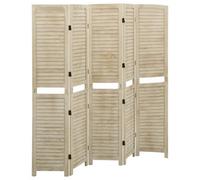 Vidaxl 5-Panel Room Divider 175X165 Cm Solid Wood Paulownia
