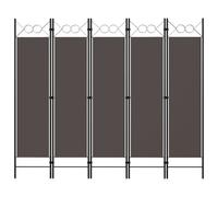 vidaXL 5-Panel Folding Room Divider - Movable Privacy Screen, Anthracite 200x180 cm