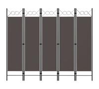 vidaXL 5-Panel Folding Room Divider - Movable Privacy Screen, Anthracite 200x180 cm