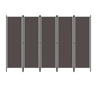 vidaXL 5-Panel Room Divider Anthracite 250x180 cm