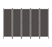 Vidaxl 5-Panel Room Divider Anthracite 250X180 Cm Room Dividers