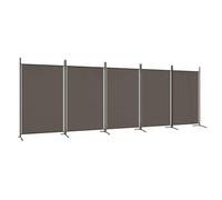 vidaXL Room Divider 5-Panel - Anthracite 100% Polyester Fabric, Foldable, 433x180 cm