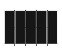 Vidaxl 5-Panel Room Divider Black 250X180 Cm Room Dividers