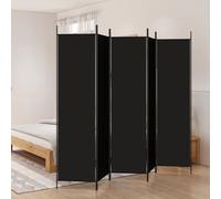 Vidaxl 5-Panel Room Divider Black 250X200 Cm Fabric Room Dividers