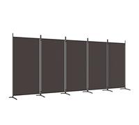 vidaXL 5-Panel Room Divider Brown 433x180 cm Fabric