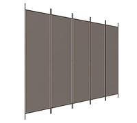 vidaXL 5-Panel Room Divider - Durable and Foldable Privacy Screen in Anthracite Fabric 250x220 cm - Perfect for Bedroom or Living Room/