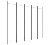 vidaXL 5-Panel Room Divider Folding Privacy Protection Screen Room Separator Paravent Wall Partition Panel Screen White 250x200 cm Fabric