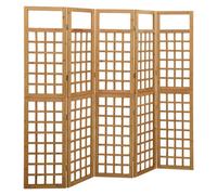 Vidaxl 5-Panel Room Divider/trellis Solid Fir Wood 201.5X180 Cm Room Dividers