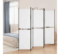 vidaXL 5-Panel Room Divider White 250x180 cm Fabric
