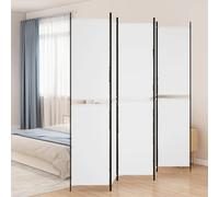 Vidaxl 5-Panel Room Divider White 250X220 Cm Fabric Room Dividers