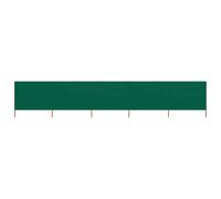vidaXL 5 Panel Beach Screen Windproof Camping Garden Folding Outdoor Fabric 600 x 80 cm Green