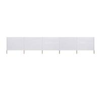 vidaXL 5-panel Wind Screen Fabric 600x80 cm Sand White