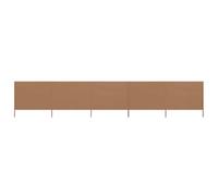 vidaXL 5 Panel Beach Screen Windproof Camping Garden Folding Outdoor Fabric 600 x 120 cm Taupe