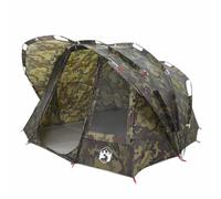 vidaXL 5-Person Fishing/Camping Tent - Waterproof Camouflage Polyester, 320 x 292 x 178 cm, Easy Setup, Lightweight and Portable with Storage Pocket