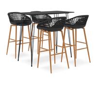 vidaXL 5 Piece Bar Set Black
