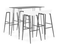 vidaXL 5 Piece Bar Set Black and White