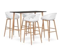 vidaXL 5 Piece Bar Set Black and White