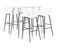 vidaXL 5 Piece Bar Set White