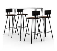 vidaXL 5 Piece Bar Set White