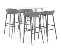 vidaXL 5 Piece Bar Set White and Black