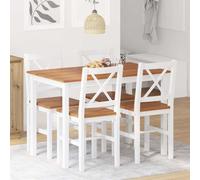 vidaXL 5 Piece Dining Set Brown and White
