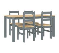 vidaXL 5 Piece Dining Set PANAMA Grey Solid Wood Pine