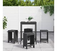 (grey pine) vidaXL Garden Bar Set Outdoor Bar Table Set Bar Stool 5 Piece Solid Wood Pine