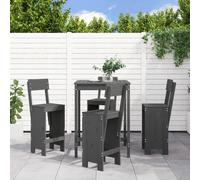 vidaXL 5 Piece Garden Bar Set Grey Solid Wood Pine