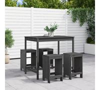(grey pine) vidaXL Garden Bar Set Outdoor Bar Table Set Bar Stool 5 Piece Solid Wood Pine