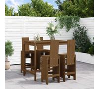 Garden Bar Set Outdoor Bar Table Set Bar Stool 5 Piece Solid Wood Pine vidaXL