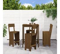 Garden Bar Set Outdoor Bar Table Set Bar Stool 5 Piece Solid Wood Pine vidaXL