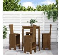 Garden Bar Set Outdoor Bar Table Set Bar Stool 5 Piece Solid Wood Pine vidaXL