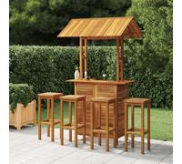 vidaXL 5 Piece Garden Bar Set Solid Wood Acacia, Brown