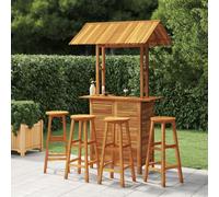 vidaXL 5 Piece Garden Bar Set Solid Wood Acacia, Brown