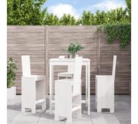 vidaXL 5 Piece Garden Bar Set White Solid Wood Pine