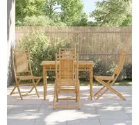 vidaXL 5 Piece Garden Dining Set Bamboo, Brown