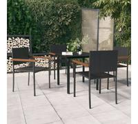 vidaXL 5 Piece Garden Dining Set Black