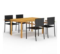 Garden Dining Set Black Patio Outdoor Dinner Table and Chairs 5/7 Piece vidaXL