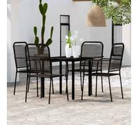 vidaXL 5 Piece Garden Dining Set Black, Black