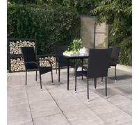 vidaXL 5 Piece Garden Dining Set Black