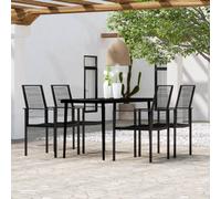 Garden Dining Set Black Patio Outdoor Seat 3/5/7/9 Piece Multi Sizes vidaXL
