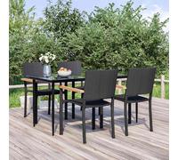 Garden Dining Set Black Outdoor Patio Seating 3/5/7/9 Piece Multi Sizes vidaXL