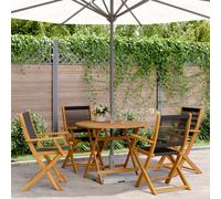 Garden Dining Set 5 Piece Table and Chair Polypropylene and Solid Wood vidaXL