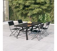 vidaXL 5 Piece Garden Dining Set Grey and Black