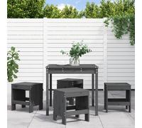 (grey pine) vidaXL Garden Dining Set Outdoor Table and Chair Set 5 Piece Solid Wood Pine
