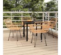 vidaXL 5 Piece Garden Dining Set Poly Rattan