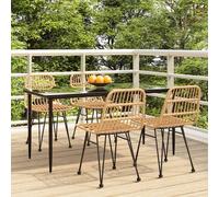 vidaXL 5 Piece Garden Dining Set Poly Rattan